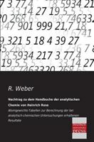 Nachtrag Zu Dem Handbuche Der Analytischen Chemie Von Heinrich Rose 3956108558 Book Cover