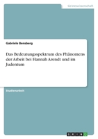 Das Bedeutungsspektrum des Phänomens der Arbeit bei Hannah Arendt und im Judentum 334653183X Book Cover