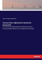 Versuch einer allgemeinen deutschen Synonymik 3743416468 Book Cover