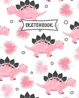 Sketchbook: Kawaii Dinosaur Sketch Book for Kids | Practice Drawing and Doodling | Sketching Book for Toddlers & Tweens 167164445X Book Cover