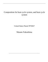Composition for heat cycle system, and heat cycle system: United States Patent 9976067 B08R8LWS3V Book Cover