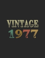 Vintage 1977 Notebook: Elegant Blank Lined Journal Diary Funny 50th Birthday Perfect Gift 50 Years Old Gift Idea for Women And Men anniversary with Retro Color design: Amazing best great College Ruled 1660196884 Book Cover