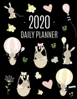 Bunny Daily Planner 2020: Cute Year Organizer: For an Easy Overview of All Your Appointments! Large Beautiful Rabbit Agenda: January - December (12 Months) Pretty Pastel Pink Yellow Funny Baby Animal  1710232323 Book Cover