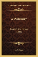 A Dictionary: English And Hindui 1164524275 Book Cover