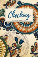 Checking Account Register: Cream/Navy Blue Abstract Checkbook Register, Personal Debit/Credit Expense Tracker, Banking Logbook 1661400590 Book Cover