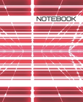 NOTEBOOK: RED ENERGY MATRIX GRID DESIGN COVER | 7.5 x 9.25" WIDE-RULED PAGES | WORKBOOK, JOURNAL, NOTEBOOK | INCLUDES BELONG TO PAGE AND CLASS SCHEDULE PAGE 1692445758 Book Cover