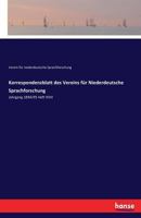Korrespondenzblatt Des Vereins Fur Niederdeutsche Sprachforschung 3741136972 Book Cover
