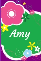 Amy: A Journal for Girls - Personalized with your Own Name! 6x9 inches, 110 lined pages. 1698870485 Book Cover