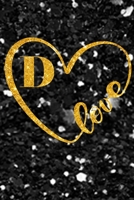 D Monogram Notebook lettre D Notebook journal Gold Confetti Glitter for Women and Girls.: Lined Note Book, Writing Pad, Journal or Diaryfor Kids, Girls & Women - 110 Pages - Size 6x9 1661953638 Book Cover