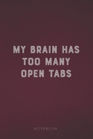 My Brain Has Too Many Open Tabs: Funny Saying Blank Lined Notebook - Great Appreciation Gift for Coworkers, Colleagues, Employees & Staff Members 1677170816 Book Cover