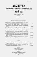 Archives d'Histoire Litteraire Et Doctrinale Du Moyen Age LXL - 2023 271163163X Book Cover