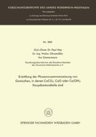 Ermittlung Der Phasenzusammensetzung Von Gemischen, in Denen Caco3, Cao Oder CA(Oh)2 Hauptbestandteile Sind 3663062929 Book Cover
