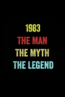 1983 The Man The Myth The Legend: 6 X 9 Blank Lined journal Gifts Idea - Birthday Gift Lined Notebook / journal gift for men - Soft Cover, Matte Finish 167470240X Book Cover