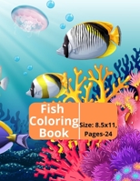 Fish Coloring Book: Kids and Adults Creative Fish Coloring Book. B08RRDFG44 Book Cover