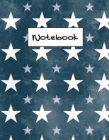 Notebook: Lined Patriotic Dark Blue Stars Notebook (Composition Book, Journal), 100 pages, 8.5 x 11, Journal Matte Finish 1673469124 Book Cover