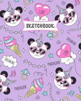 Sketchbook: Panda Unicorn Sketch Book for Kids Practice Drawing and Doodling Sketching Book for Toddlers & Tweens 1712559249 Book Cover