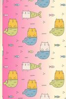 DOT GRID JOURNAL: Mercats &Mertails__Bullet Journaling for Newbies//(Beginner friendly .2mm Matrix Paper Notebook PLUS 12 SAMPLES PAGES -standard size) for Girls and Boys Gradient Pink Beige 1793148740 Book Cover