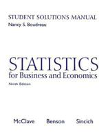Statistics for Business and Economics: Student Solutions Manual B000MZYGU8 Book Cover