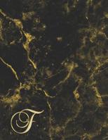 F: College Ruled Monogrammed Gold Black Marble Large Notebook 1097818209 Book Cover