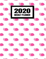 2020 Weekly Planner: January 2020 - December 2020 Calendar Agenda And Daily Schedule For Women And Girls - Cute Pink Snails (8.5x11) 1708181792 Book Cover