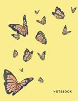 Notebook: Butterfly on yellow cover and Dot Graph Line Sketch pages, Extra large (8.5 x 11) inches, 110 pages, White paper, Sketch, Draw and Paint 1723506699 Book Cover