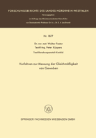 Verfahren zur Messung der Gleichmäßigkeit von Geweben 3663065987 Book Cover