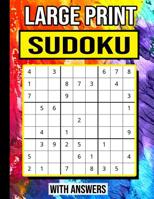 Large Print Sudoku: Puzzle Book For Beginners: Easy (with answers) 1075887011 Book Cover