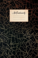 Notizbuch: liniert, 100 Seiten, DIN A5 Format, wei�es Papier, gl�nzendes Softcover f�r hochwertiges Design Notizheft - Tagebuch - Journal - Planer Cover: Schwarz Orange Gelbes Gitter Muster Geometrisc 1692784099 Book Cover