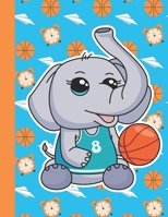 NOTEBOOK: Kawaii Elephant Movie Popcorn Graph Paper with Quad Ruled 5x5, Grid Composition Paper for Math & Science Students 1693001802 Book Cover