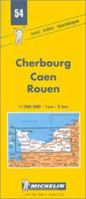 Michelin Cherbourg/Caen/Rouen, France Map No. 54 (Michelin Maps & Atlases) 2067000543 Book Cover