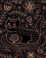 Journal Notebook Cute Cat in Flowers Pattern 4: 172 Lined Numbered Pages With 3 Index Pages For Easy Organization in Large 8 x 10 Size For Journaling, ... Planning or Doodling. 1979559988 Book Cover