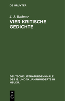Vier Kritische Gedichte 3112367294 Book Cover