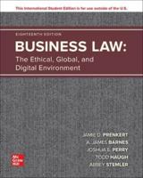 Business Law: The Ethical, Global, and Digital Environment 1265406391 Book Cover