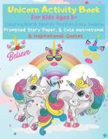 Unicorn Activity Book: Coloring, Word Search, Sudoku, & Prompted Story Paper for Kids 1081590505 Book Cover