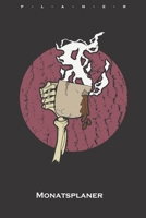 Kaffeetasse Skeletthand Monatsplaner: Monatsübersicht (Termine, Ziele, Notizen, Wochenplan) für Kaffeeliebhaber (German Edition) 1659993954 Book Cover