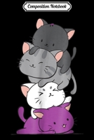 Composition Notebook: Kawaii Cat Pile Anime - Asexual Pride Flag Kittens Journal/Notebook Blank Lined Ruled 6x9 100 Pages 1709870206 Book Cover