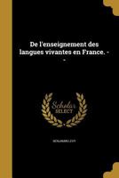 de L'Enseignement Des Langues Vivantes En France. -- 1361749423 Book Cover