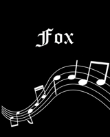Fox: Sheet Music Note Manuscript Notebook Paper - Personalized Custom First Name Cover - Musician Composer Instrument Composition Book - 12 Staves a Page Staff Line Notepad & Notation Guide - Create,  1702641791 Book Cover