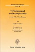 Verfassung Und Verfassungswandel: Ausgewahlte Abhandlungen. Hrsg. Von Frank-Lothar Kroll / Joachim Stemmler / Hendrik Thoss 3428111400 Book Cover