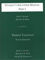 Student's Solutions Manual to Accompany Thomas' Calculus, Part I (10th Edition) 0201503816 Book Cover