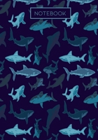 Composition Notebook: Blue Shark Notebook Journal|7x10|100 College Ruled Pages|Soft Cover|Gift for Shark Lovers, Students, Scientists, ... for School, Design, Ideas or Doodling Too 1672881846 Book Cover