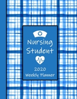 2020 Nursing Student Weekly Planner: LPN RN Nurse CNA Education Monthly Daily Class Assignment Activities Schedule Journal Pages Watercolor Plaid Blue 167370428X Book Cover