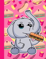 Notebook: Kawaii Elephant Favorite Junk Food School Lunch Logbook College Ruled Lined Notebooks 1693001772 Book Cover