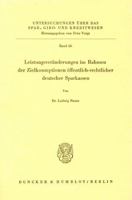 Leistungsveranderungen Im Rahmen Der Zielkonzeptionen Offentlich-Rechtlicher Deutscher Sparkassen 3428028236 Book Cover