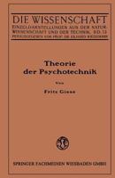 Theorie Der Psychotechnik: Grundzuge Der Praktischen Psychologie I 3663064182 Book Cover