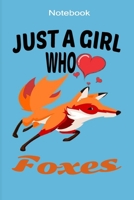 Just A Girl Who Loves Foxes: Cute Foxes Gifts a blank paper journal for Girls Boys & Teenage for Sketching & Kids Learning to Draw - 6 x 9 inches, College Ruled Lined 1676729194 Book Cover