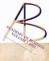 Academy of Business 2011 Volume 1 146092021X Book Cover