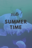 Hello! Summer Time: Jellyfish Journal 6 x 9 Paperback with 100 Page Undated Lined Cream Paper 1705941206 Book Cover