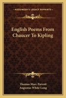 English Poems From Chaucer to Kipling 1163630918 Book Cover