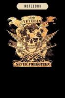 Notebook: Army gift idea military salute skull veteran hero Notebook-6x9(100 pages)Blank Lined Paperback Journal For Student, kids, women, girls, boys, men, birthday gifts-Veterans day gifts notebook 1674605498 Book Cover
